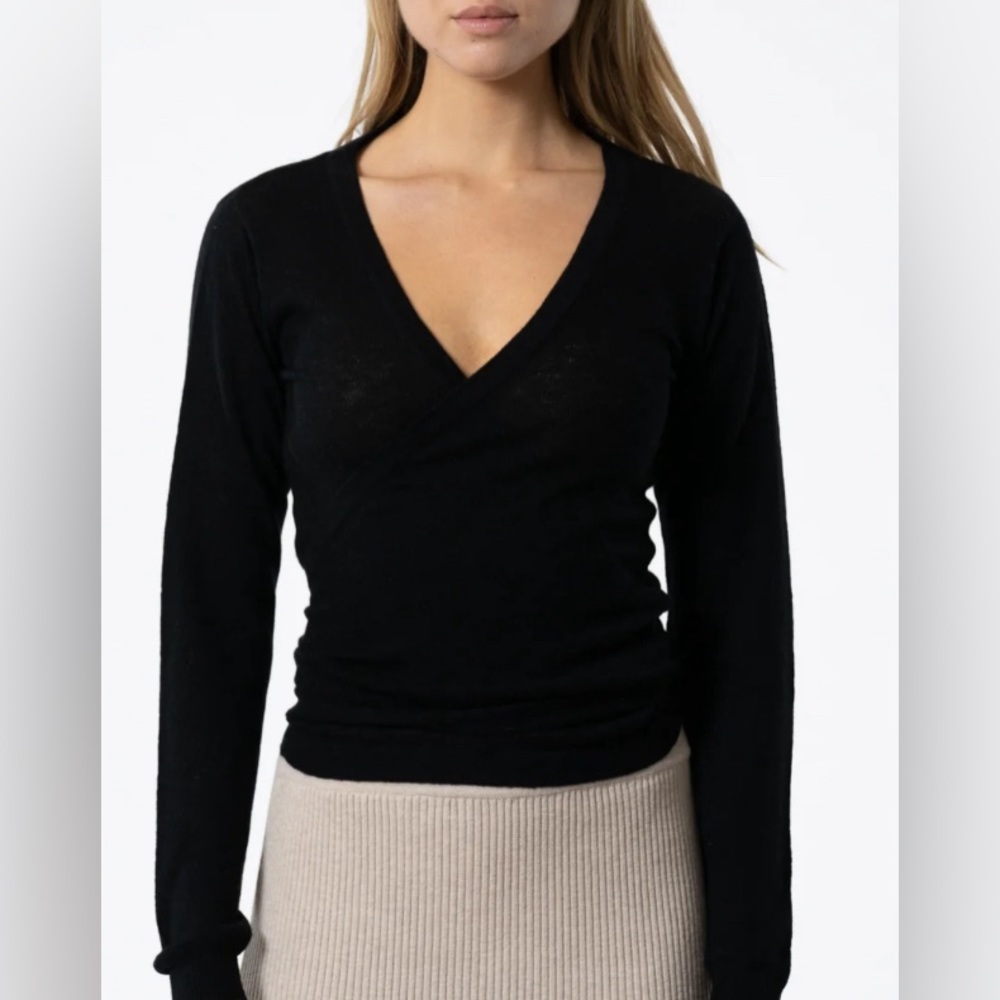 Banana Republic Merino Wool Wrap Cardigan, Black, XS